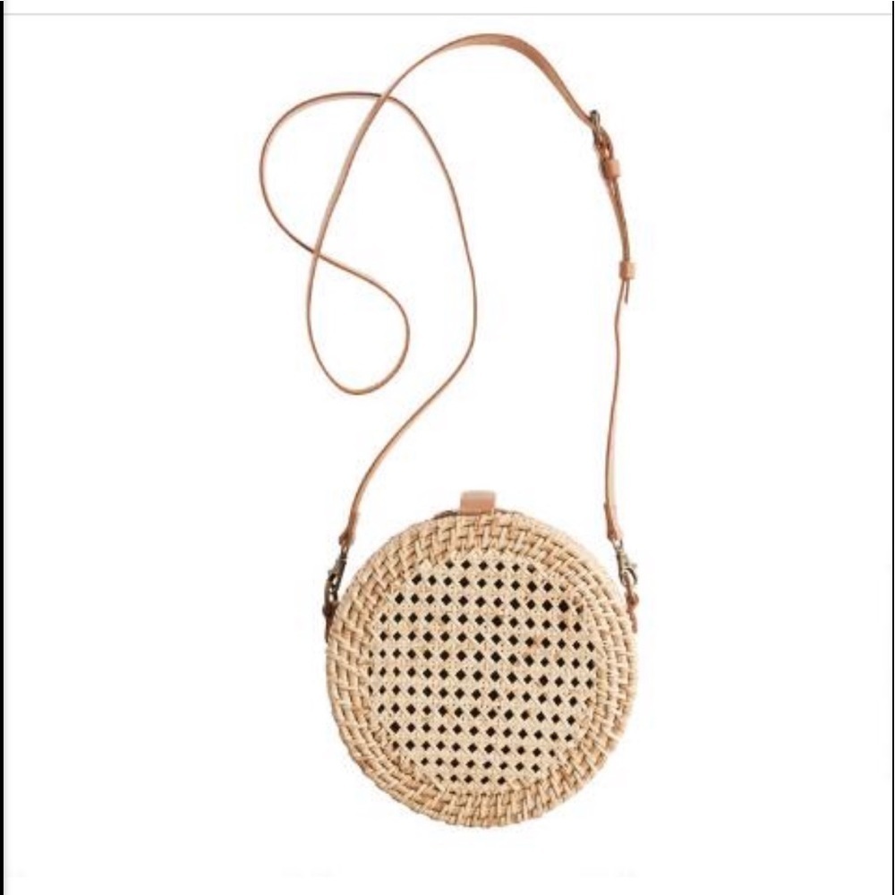 - New - Circular Ratten Crossbody Bag